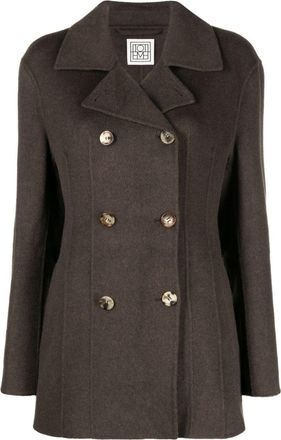 Toteme tailored double-breasted jacket - women - Fabric - 40 - Brown