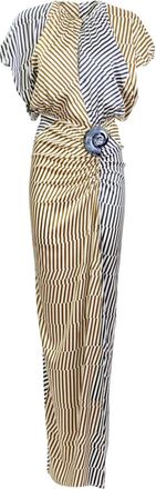 Silvia Tcherassi Kala striped maxi dress - women - Silk/Elastane - S - Brown