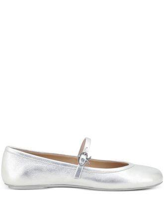 Gianvito Rossi Carla Nappa Silk Washed Ballerina Shoes