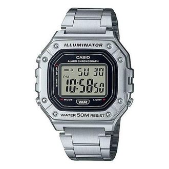 Casio Mens YOUTH Digital Multi Function Wrist Waterproof Mens Silver Analog W-218HD-1AV