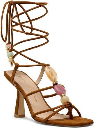 Stuart Weitzman Majorca Wrap Sandal 85 in Boho Tan at Nordstrom, Size 9.5