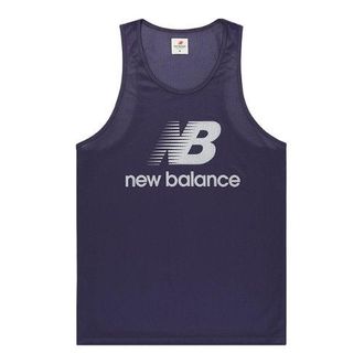 New Balance Unisex Made in USA Logo Tank in Viola, Maglia di Poliestere, Taglia M