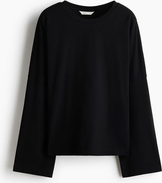 H&M Langarmshirt aus Baumwolle - Schwarz