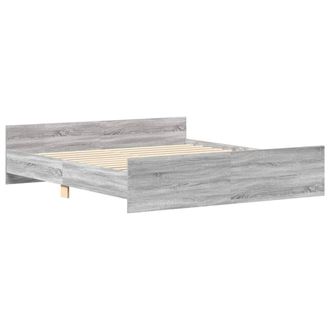 Berkfield Home Durable Bed Frame with Headboard & Footboard Grey Sonoma 160x200 cm