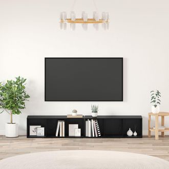Berkfield Home 2 pcs Black Oak Engineered wood