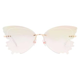 Betsey Johnson Clear Butterfly Ladies Sunglasses 10266353.CGR GLDCLR