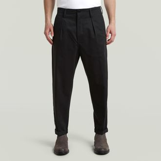 G-Star Pleated Relaxed Tapered Chino - Zwart - Heren
