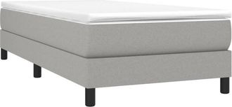 vidaXL Box Spring Bed Frame Light Grey 90x200 cm Fabric vidaXL