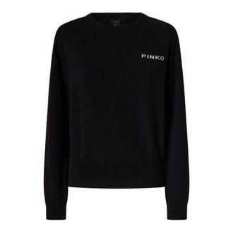 Pinko Martinica maglia blend con logo - female - PINKO - Round-neck Knitwear - Black - L - Knitwear