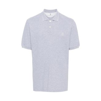 Brunello Cucinelli Brunello Cucinelli, Polo Shirts, male, Gray, Size: XS Cotton Piqu&eacute; Polo Shirt