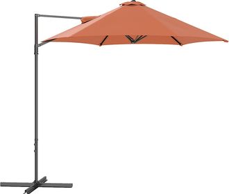 OUTSUNNY 2.5M Offset Roma Patio Umbrella W/ 360&deg; Rotation - Orange | TJ Hughes