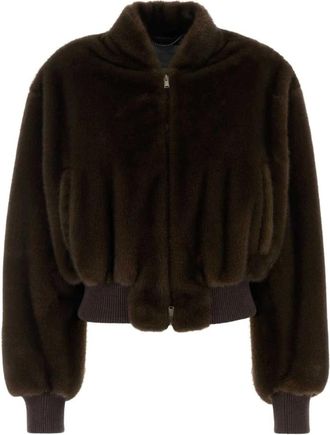 Stella McCartney Plush Mink Bomberjack - Dames - Jassen - Bruin - M - Jassen