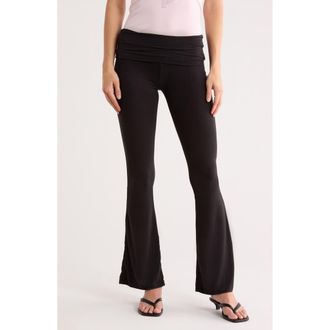 Baby Phat Fold Over Waist Flared Pants in Black at Nordstrom Rack, Size X-Small