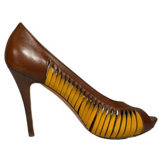 Alexander McQueen Alexander McQueen Pre-owned Womens Colorblock Pumps in Brown Leather - Mocha - Size EU 41