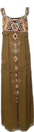 Matthew Williamson green dress with ethnic beadwork
