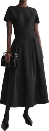 Toteme Wool Silk Twinflower Skirt In Black