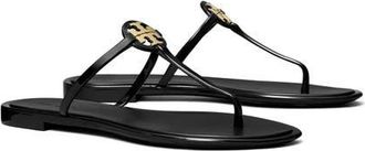 Tory Burch Mini Miller Jelly Thong Sandal in Perfect Black /Gold at Nordstrom, Size 12