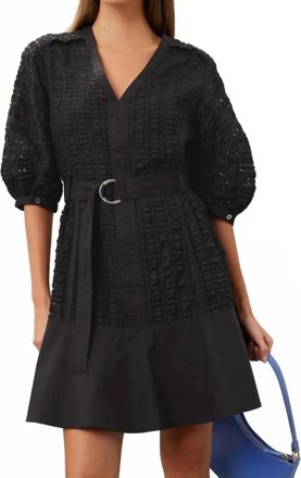 3.1 Phillip Lim Puff Sleeve V-Neck Dress In Black