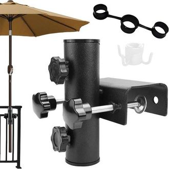 No Brand Soporte Para Sombrilla, Abrazadera Para Sombrilla De Balc&oacute;n, Abrazadera Para Balc&oacute;n, Ajustable, Base Para Sombrilla, F&aacute;cil De Instalar, 23-38 Mm