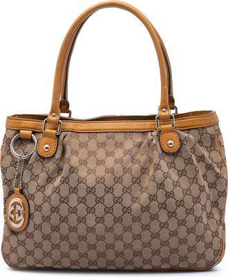 Gucci Pre-owned Womens Gg Canvas Sukey Tote - Tan Textile - One Size