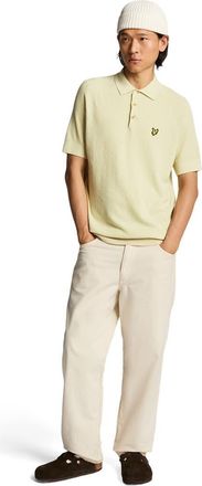 Lyle & Scott Linen Blend Knitted Polo in Luna at Nordstrom, Size Xx-Large