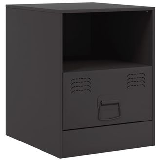 vidaXL Mesita De Noche Acero Negra 34,5x39x44 Cm Vidaxl