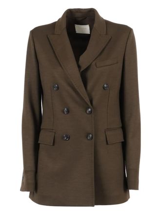 Circolo 1901 double-breasted long-sleeve jacket - women - Virgin Wool/Cashmere/Polyamide - 40 - Brown