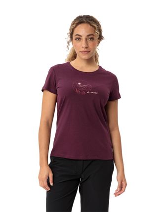 Vaude Funktionsshirt VAUDE WOMENS CYCLIST T-SHIRT V, Damen, Gr. 34, rosa (cassis, rose), Obermaterial: 70% Baumwolle, 30% Lyocell, Basic, Rundhals, Shirts F