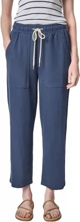 Lilla P Textured Terry Pant In Navy