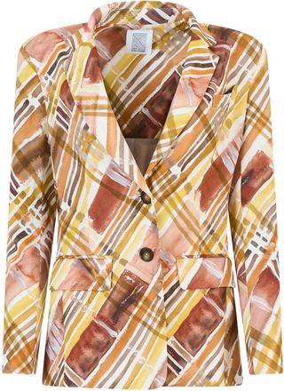 Rosie Assoulin Blazer con stampa astratta - Marrone