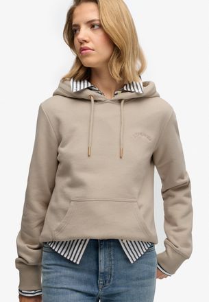 Superdry Kapuzensweatshirt SUPERDRY Essential Logo Emb Hood Hb, Damen, Gr. XXL, feather grau, Sweatware, Obermaterial: 100% Baumwolle, unifarben, Rundhals, Rip