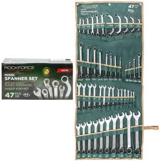 OEM Juego De Llaves Combinadas Rockforce De 47 Piezas, 6-32 Mm, Chapa De Crv
