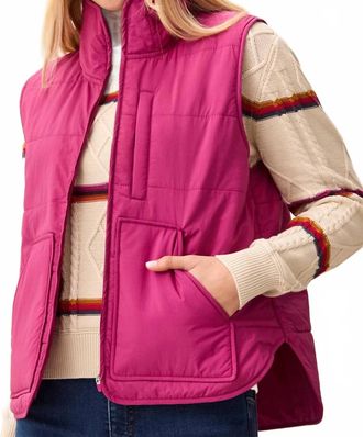 Tribal Womens Packable Puffer Vest In Mullbery