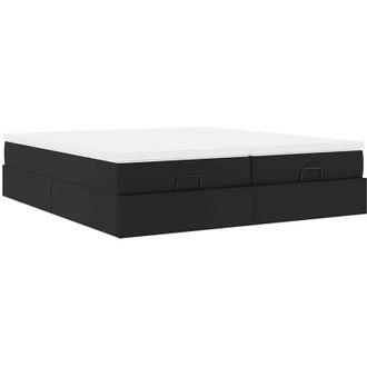 vidaXL Vidaxl - Estructura De Cama Otomana Con Colchones Cuero Sint&eacute;tico Negro
