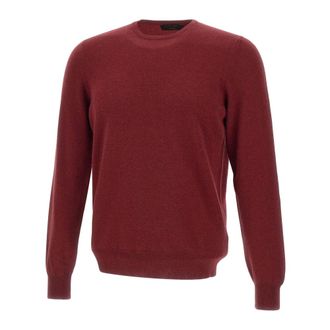 Gran Sasso Round-neck Knitwear, male, Red, 2XL, Crew Neck Jumper