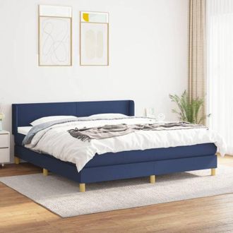 vidaXL Vidaxl - Cama Box Spring Con Colch&oacute;n Tela Azul 180x200 Cm