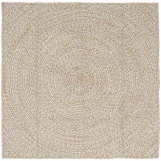 vidaXL Rug Natural and White 160 x 160 cm Jute vidaXL