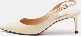 Jimmy Choo London Cream Patent Leather Erin Slingback Pumps