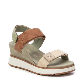 Xti Womens Suede Wedge Sandals In Kakhi