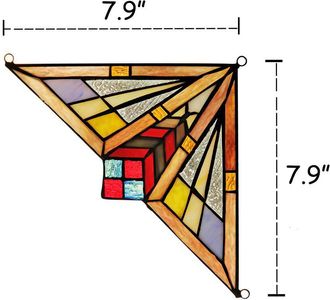 Chloe Lighting CIENA Mission Tiffany-glass Window Panel 8 Wide