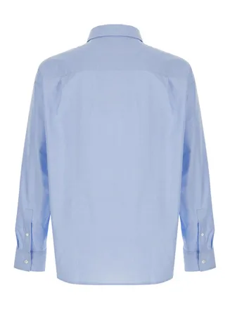 Maison Kitsun&eacute; Embroidered Fox Logo Shirt - Blue