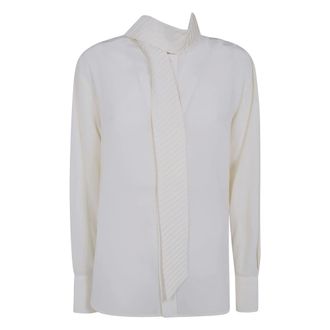 Victoria Beckham Blusa con detalle de pa&ntilde;uelo - Blouses & Shirts - Mujer - Blanco - 3XS