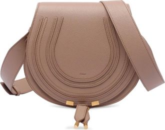Chlo&eacute; small Marcie shoulder bag - women - Calf Leather (top grain)/Cotton/Linen/Flax - OS - Pink