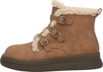 Generic Wide Leg Boots for Women Warm Boots Soft and Comfortable Can Adapt To The Cold and Harsh Environment Walking Boots Size 3 (Coffee, 3.5)