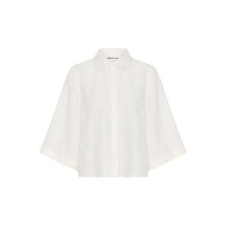 Karen by Simonsen White Shirt with 3/4 Sleeves - female - Karen by Simonsen - Shirts - White - XS - Blouses & Shirts