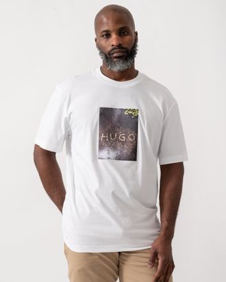 HUGO BOSS Mens Doreston T-Shirt in White Cotton - Size X-Large