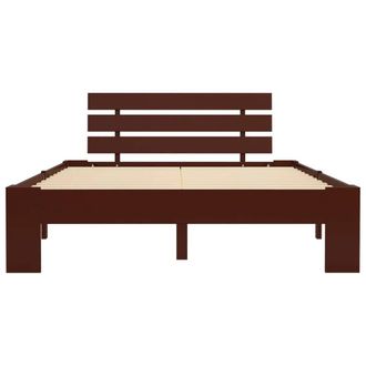 Berkfield Home Modern Bed Frame Dark Brown Solid Pine Wood 140x200 cm