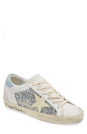Golden Goose Super-Star Glitter Bio Based Low Top Sneaker in Silver/white at Nordstrom, Size 40