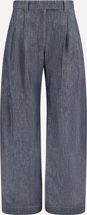 Brunello Cucinelli Lightweight denim Pants with pleats Female 38