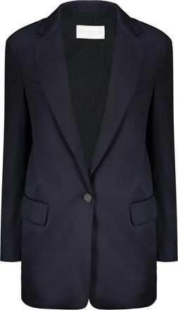 Fabiana Filippi Wollen Blazer met Reverskraag - Dames - Blazers - Blauw - 2XS - Wol - Jassen